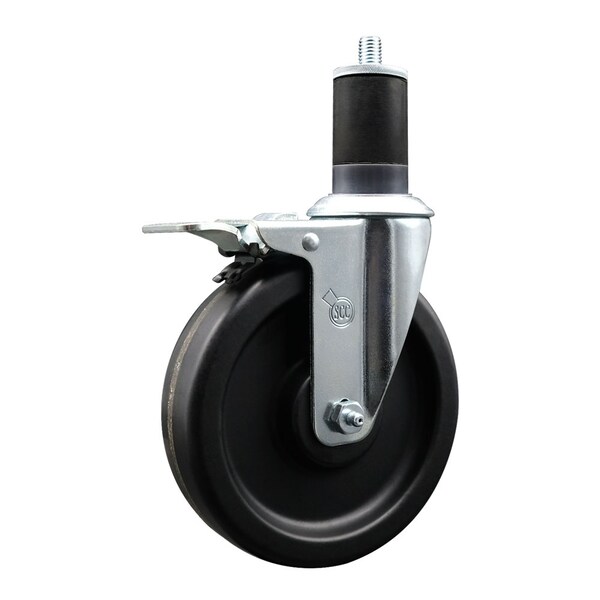 6'' Phenolic Swivel 1-5/8'' Expanding Stem Caster Total Lock Brake